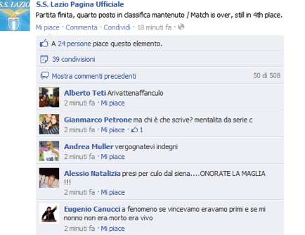 La bourde de la Lazio sur Facebook