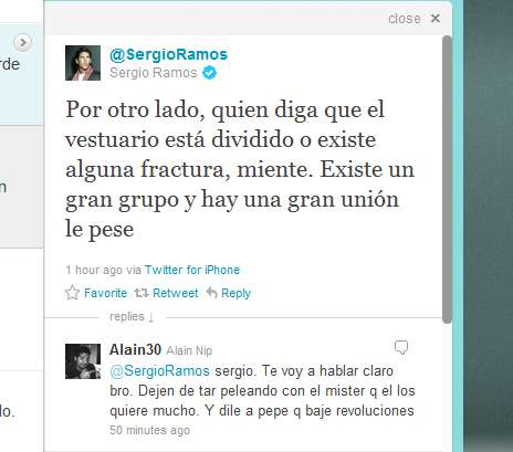 Sergio Ramos réagit sur Twitter