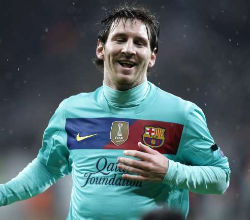 Des fans de Messi au Bayer