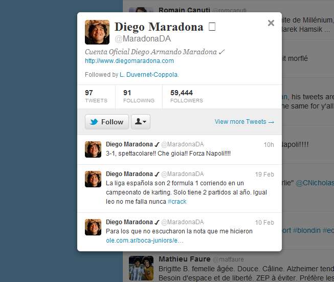 Photo : Maradona heureux pour Naples