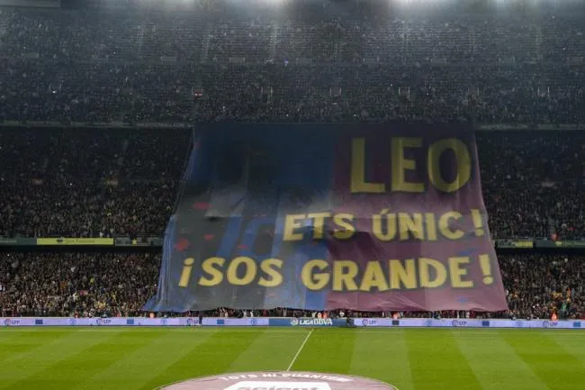 Photo : Le tifo pour Messi