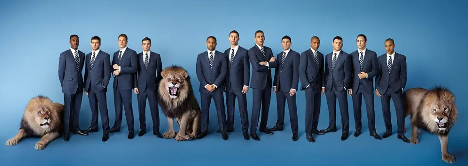 Les Three Lions avec de vrais lions