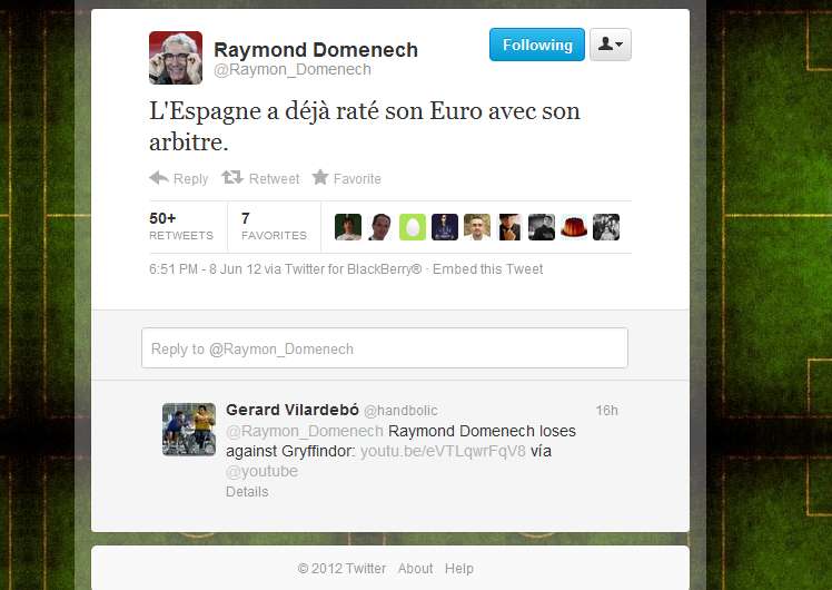 Domenech critique l&rsquo;arbitrage