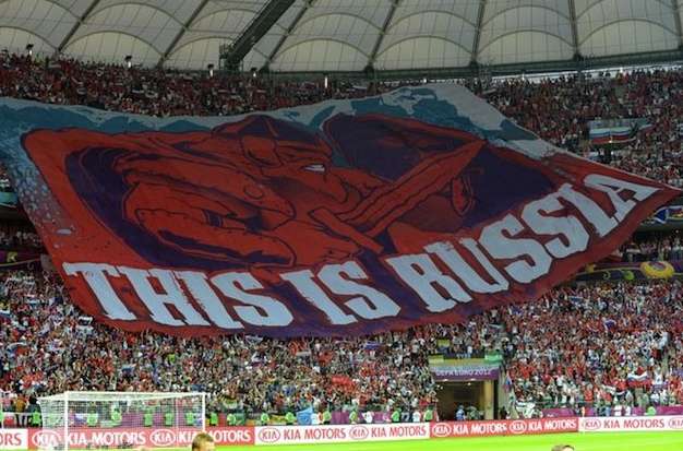 Photo : un tifo russe provoc'