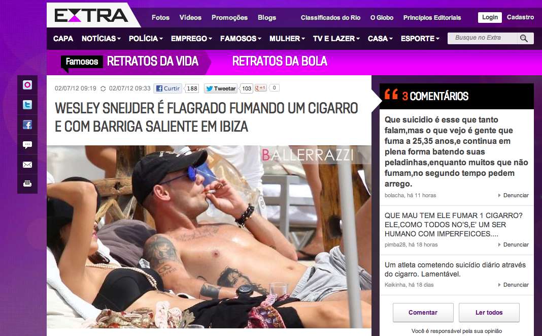 Photo : Sneijder et la clope