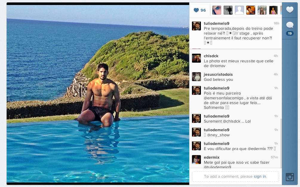 Photo : De Melo prend du bon temps