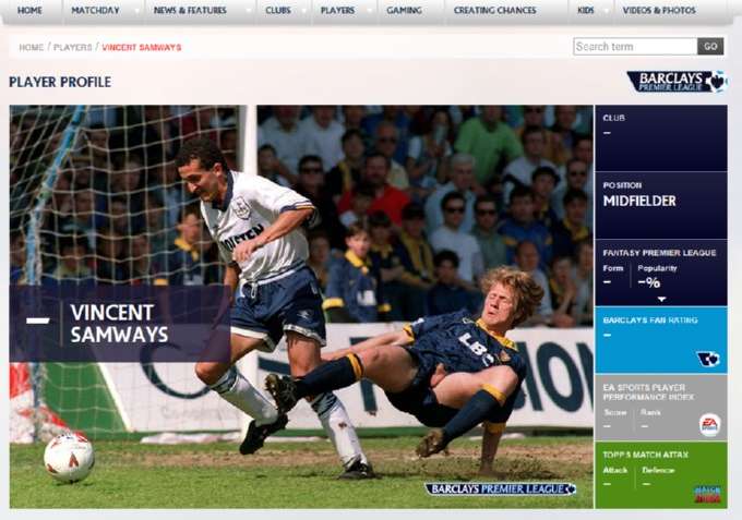 Photo : Le site de la Premier League sort une perle