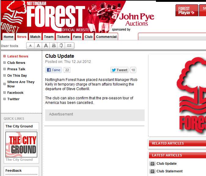 Le coach de Nott. Forest déjà viré