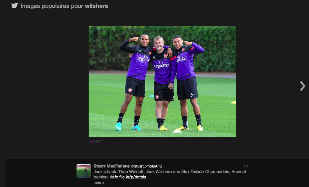 Photo : Wilshere s’entraîne à nouveau