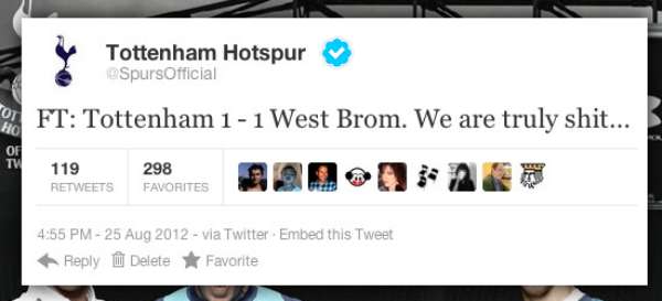 Photo : Le tweet de Tottenham