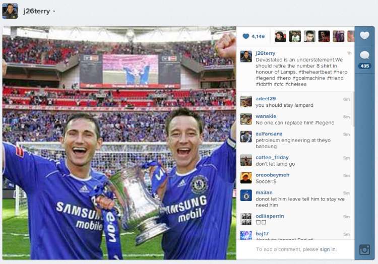 Photo : Terry soutient Lampard