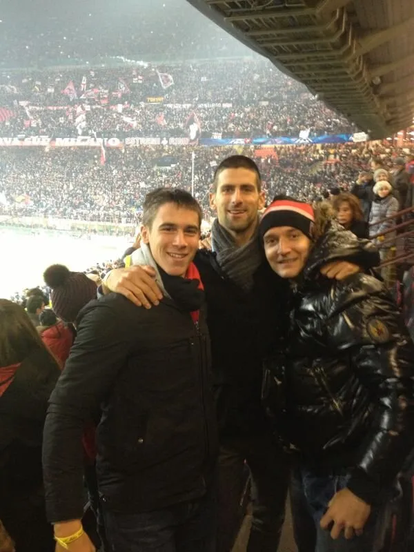 Photo : Djoko porte bonheur au Milan