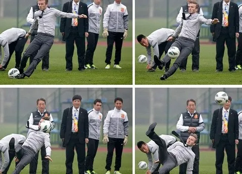 Photo: Beckham se mange la pelouse