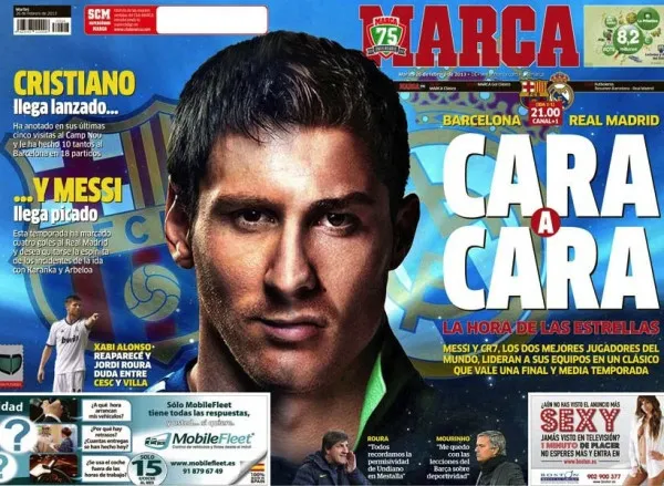 Photo : La couv&rsquo; Leo/CR7 de Marca