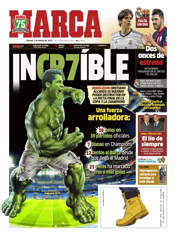 Photo : CR7 en Hulk