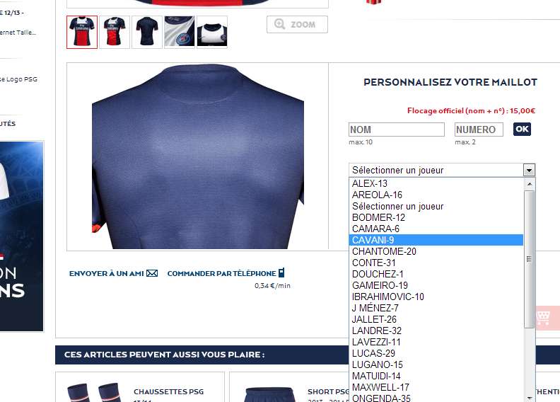 Photo : Le maillot de Cavani déjà dispo