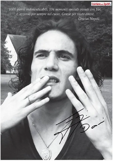 Photo : le message de Cavani au Napoli