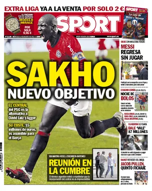 Photo: Sakho fait la une de Sport