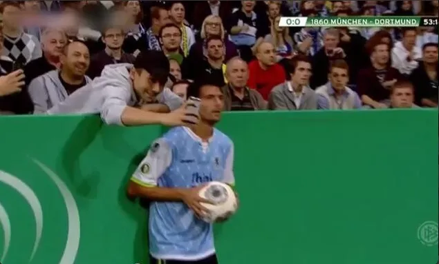 Photo: Self-shot avec un joueur en pleine action