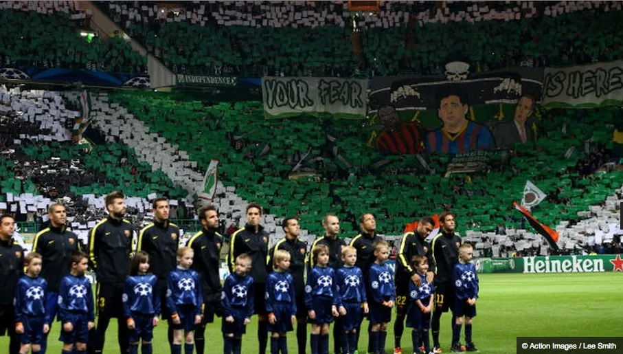 Photo: Le tifo effrayant du Celtic