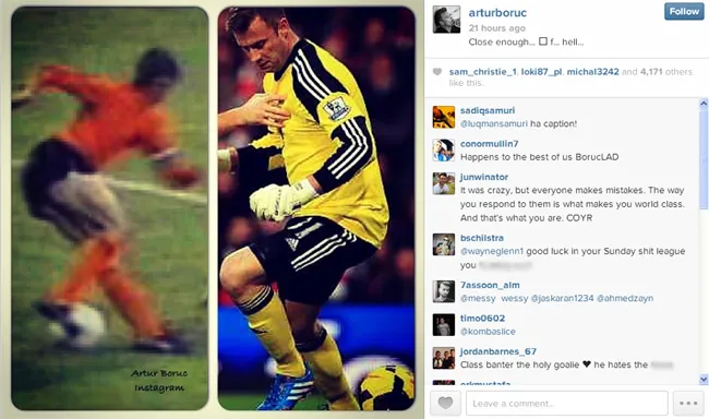 Photo: Boruc se compare à Cruyff