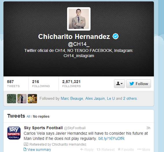 Photo : Chicharito sème le trouble