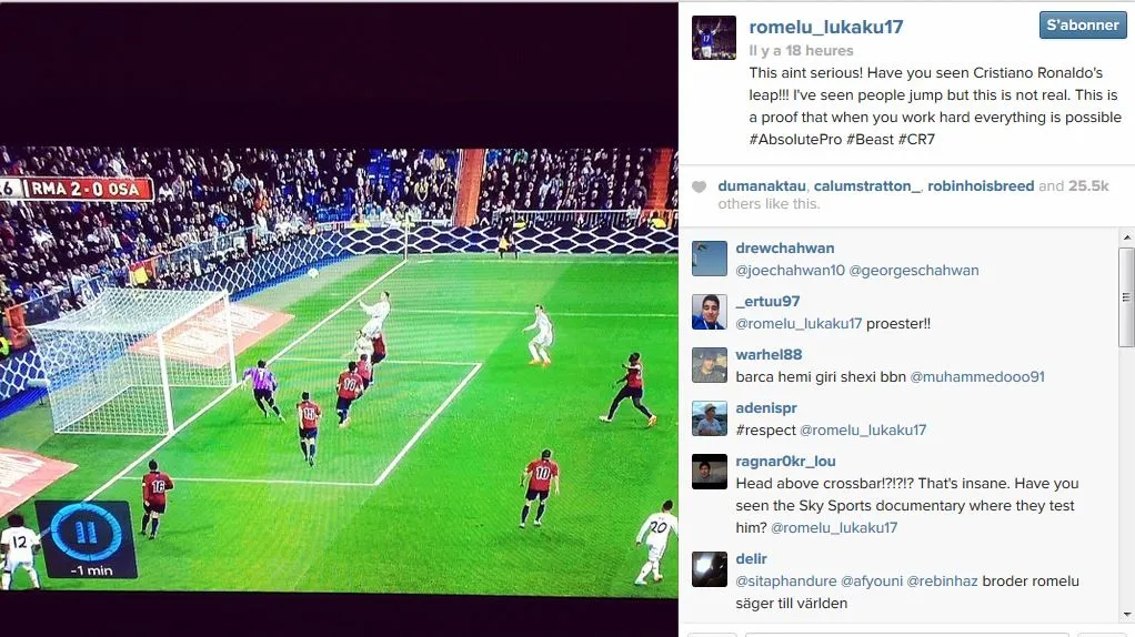 Lukaku s’extasie devant Ronaldo