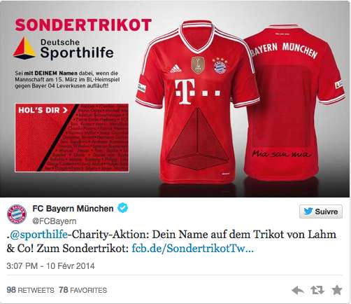Photo : Le maillot spécial du Bayern