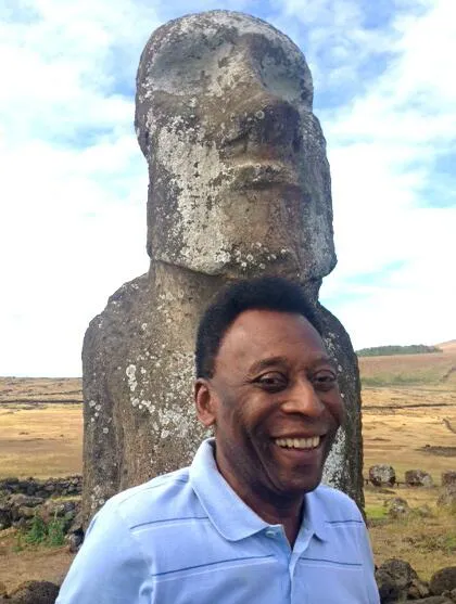 Photo : Pelé à l’Île de Pâques