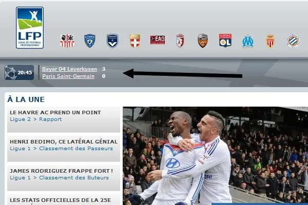 Photo : La bourde de la LFP