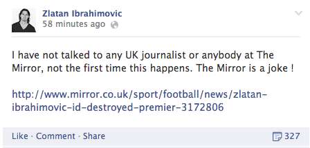 Photo : Le démenti de Zlatan