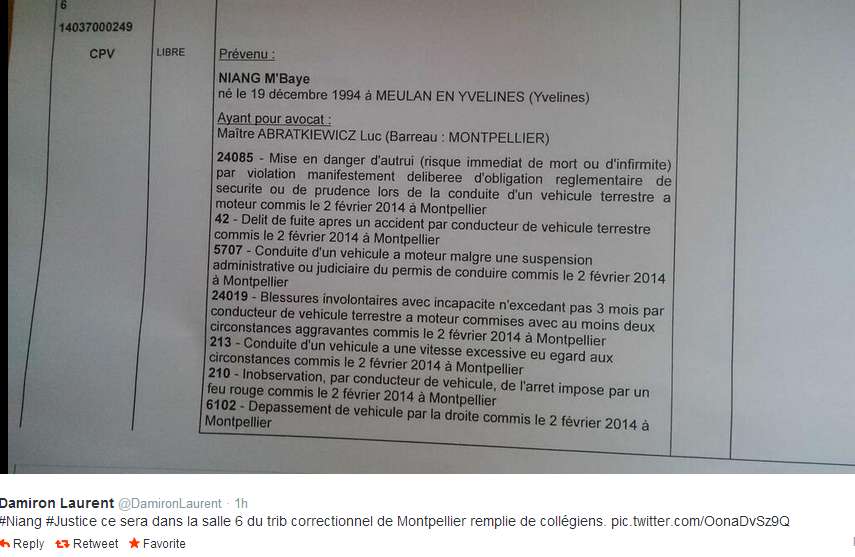 Photo : Le PV de Niang