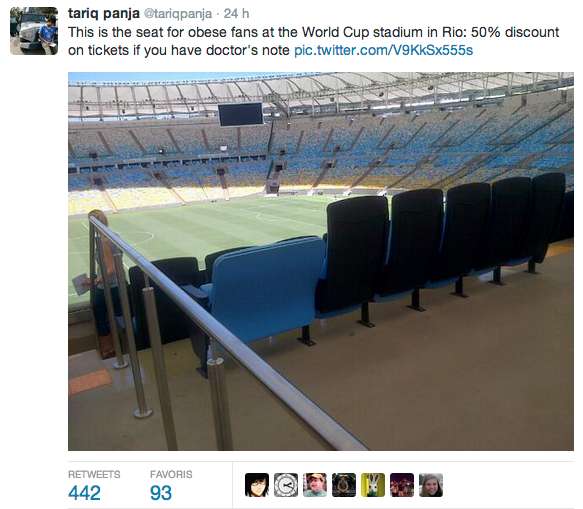 Photo : Les sièges pour obèses du Maracana