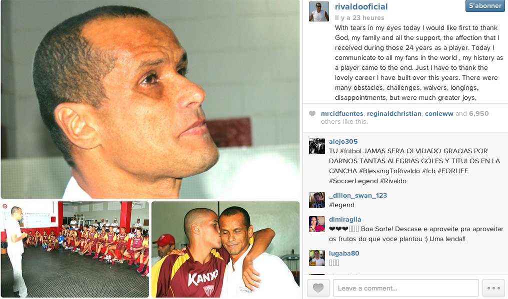 Photo : Rivaldo raccroche les crampons