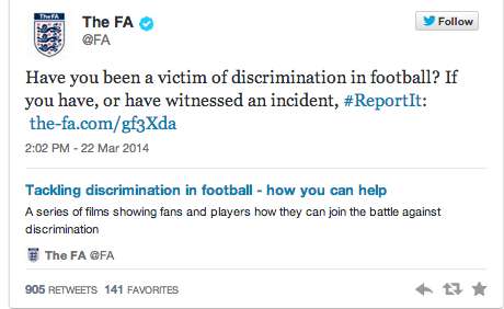 Photo : Le tweet malheureux de la FA