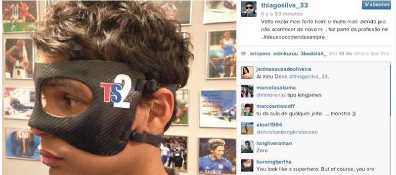Photo : Le masque de Thiago Silva
