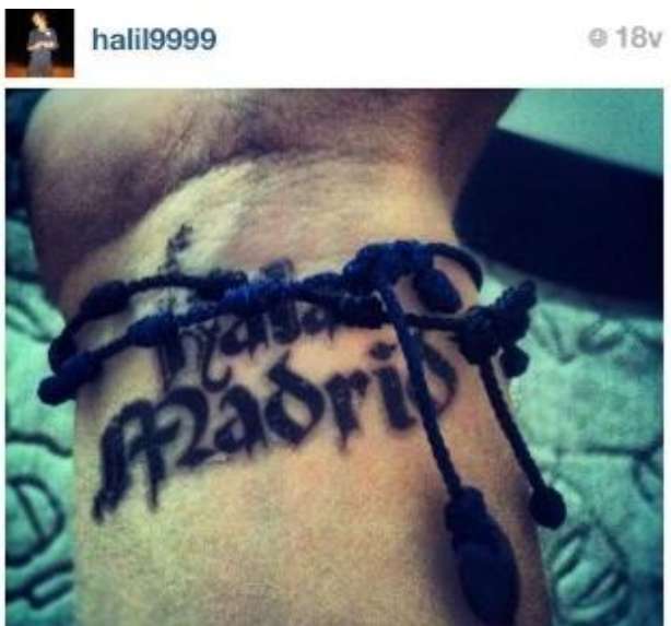 Photo : Halilovic et son tatouage du Real