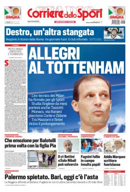 Photo : Allegri débarque à Tottenham