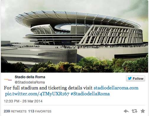 Photo : le stade à 1 milliard de l’AS Rome