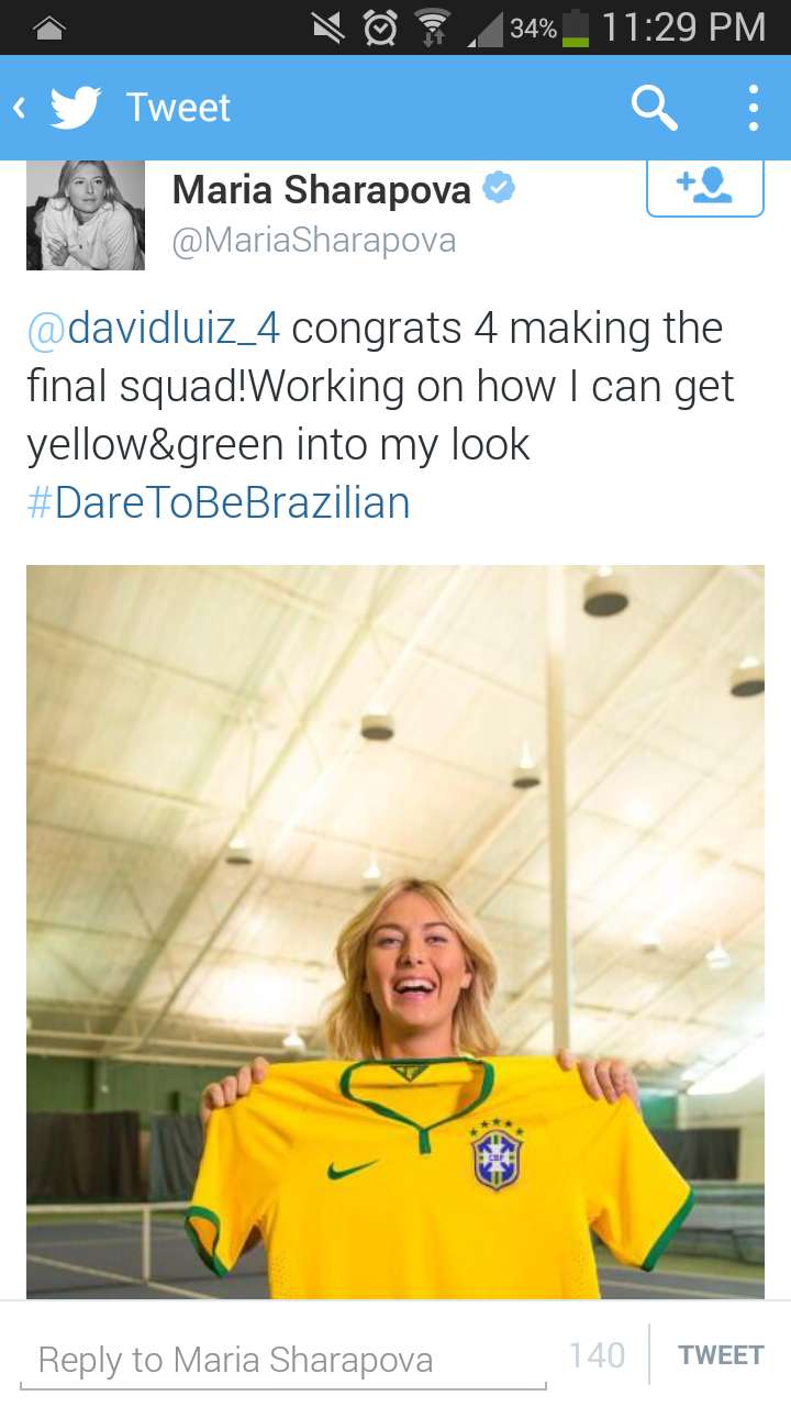 Photo : Sharapova kiffe David Luiz