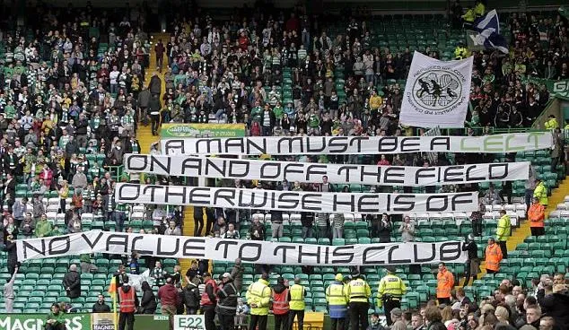 Photo : le message des fans du Celtic
