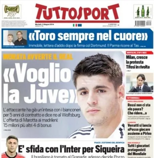 Photo : Morata pense à la Juve