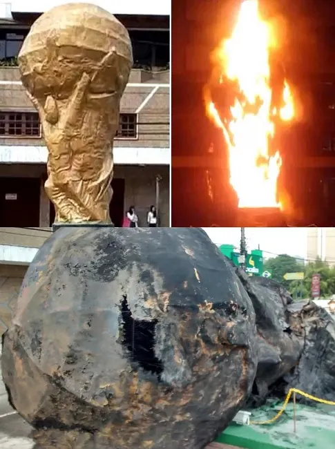 Photo : une Coupe du monde part en fumée