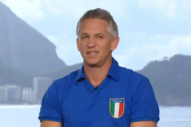 Photo : Lineker supporte l&rsquo;Italie