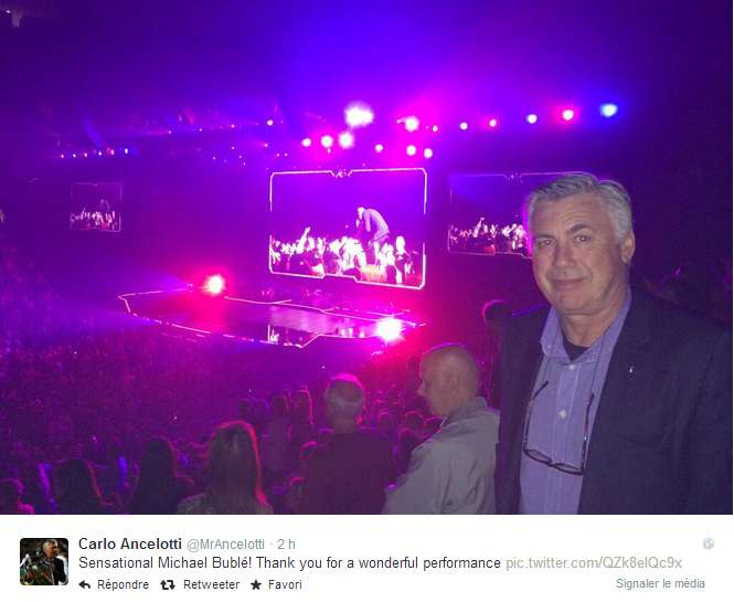 Photo : Ancelotti fan de Michael Bublé