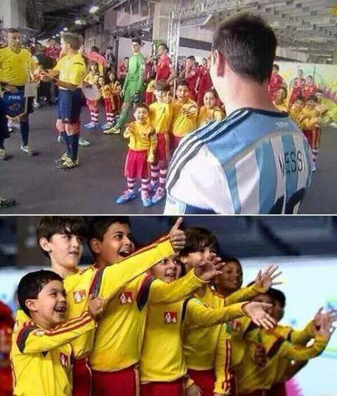 Photo : Messi, idole des enfants