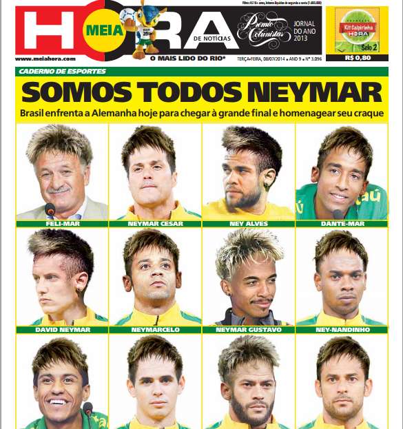 Photo : La presse brésilienne pense à Neymar