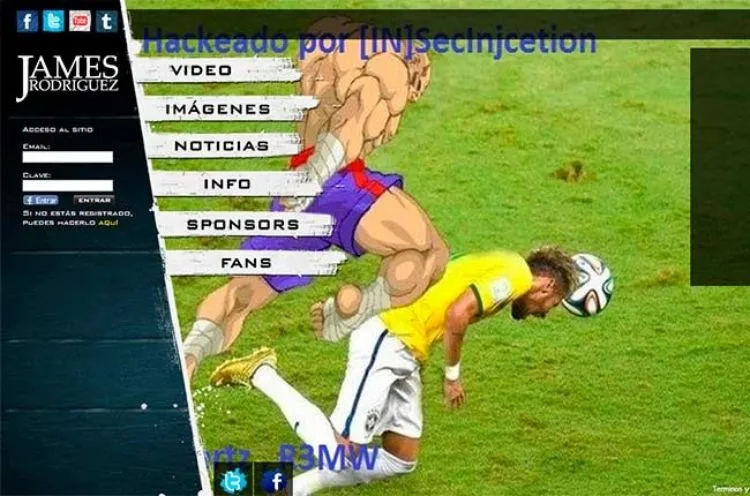 Photo : Le site de James piraté