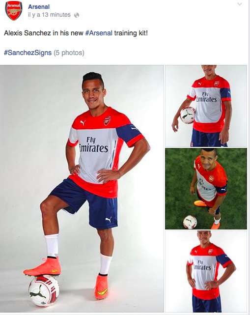 Photo : Alexis Sánchez à Arsenal (officiel)