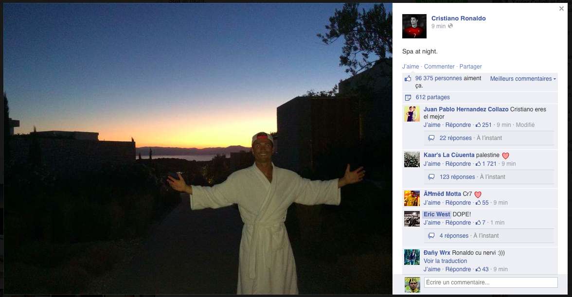 Photo : Cristiano Ronaldo en peignoir